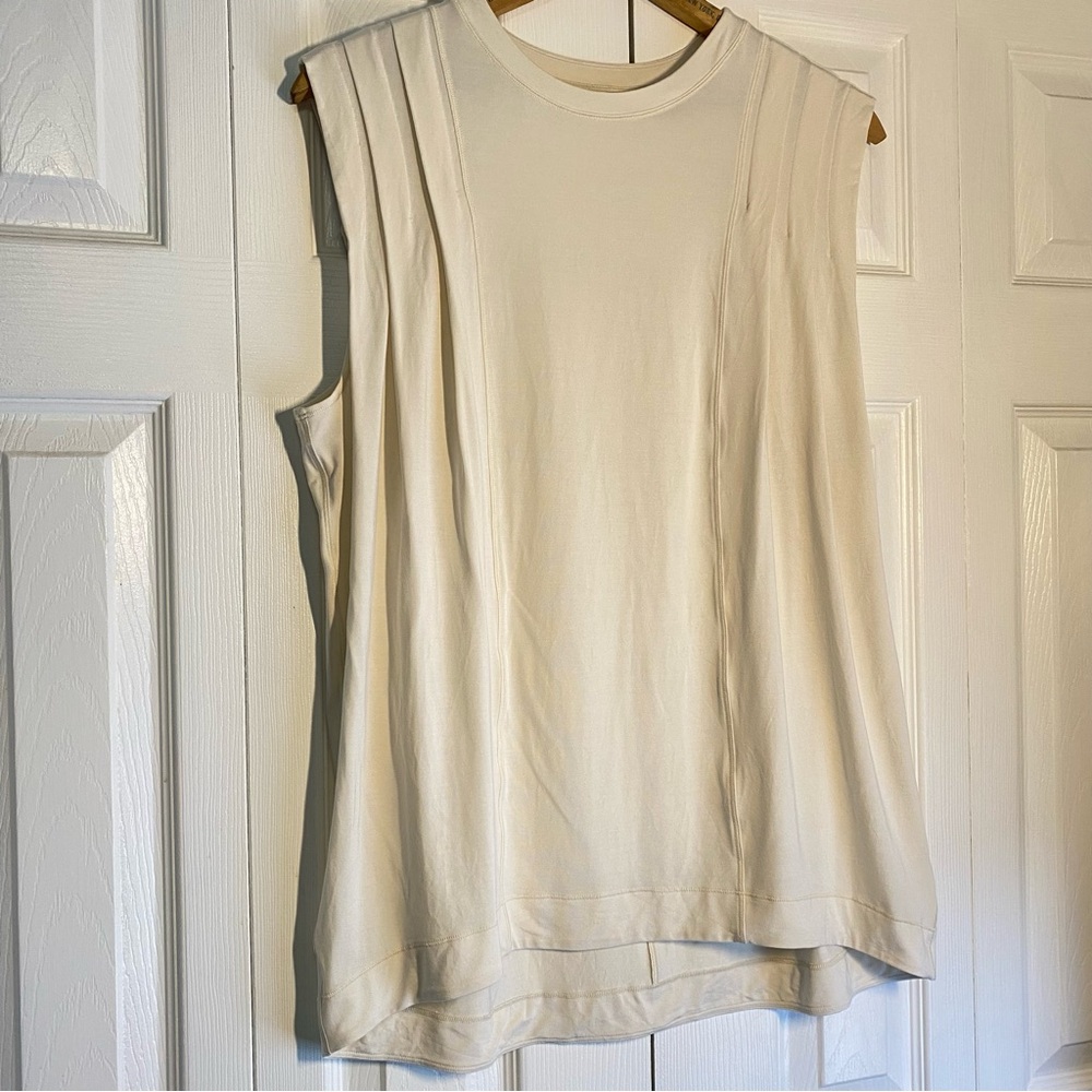 Lululemon Modal Pleated Shoulder Tank Top White Opal